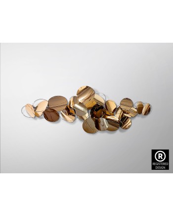 SERENITY-ESCULTURA PARED ACERO ORO ROSA